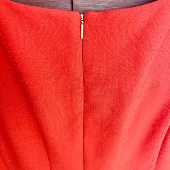 TORY BURCH Sleeveless Sheath Dress 8 Orange Wool Blend Gold Button Stitch Line - Picture 8 of 10